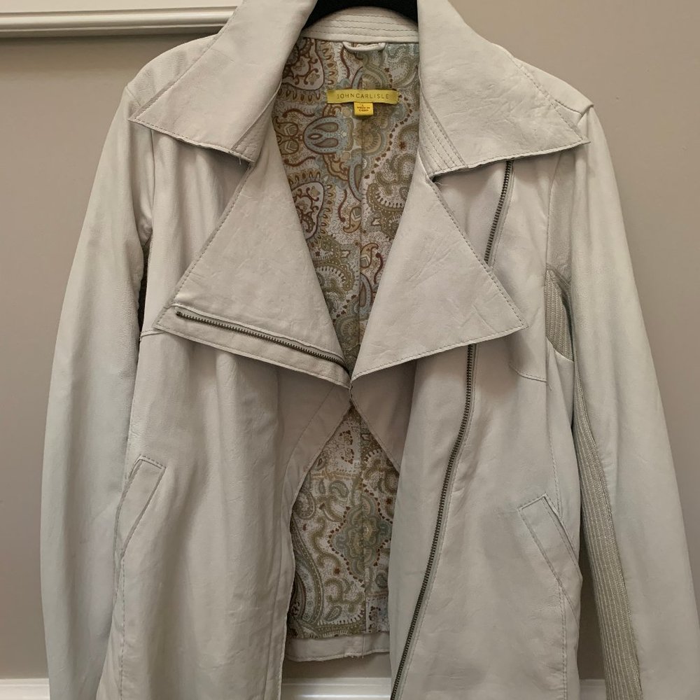 John Carlisle White Leather Jacket